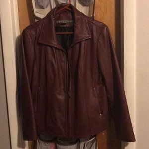 Kenneth Cole Reaction Red Leather Jacket XL